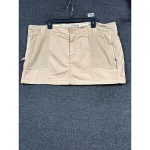 Abercrombie & Fitch Skirt Womens XL Beige Cargo Utility Pockets Stretch Short
